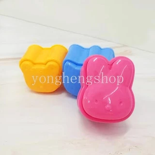 ชุดแม่พิมพ์ทําซูชิ ข้าวปั้น รูปการ์ตูนหมี กระต่ายน่ารัก DIY สําหรับเด็ก 3 ชิ้น ต่อชุด