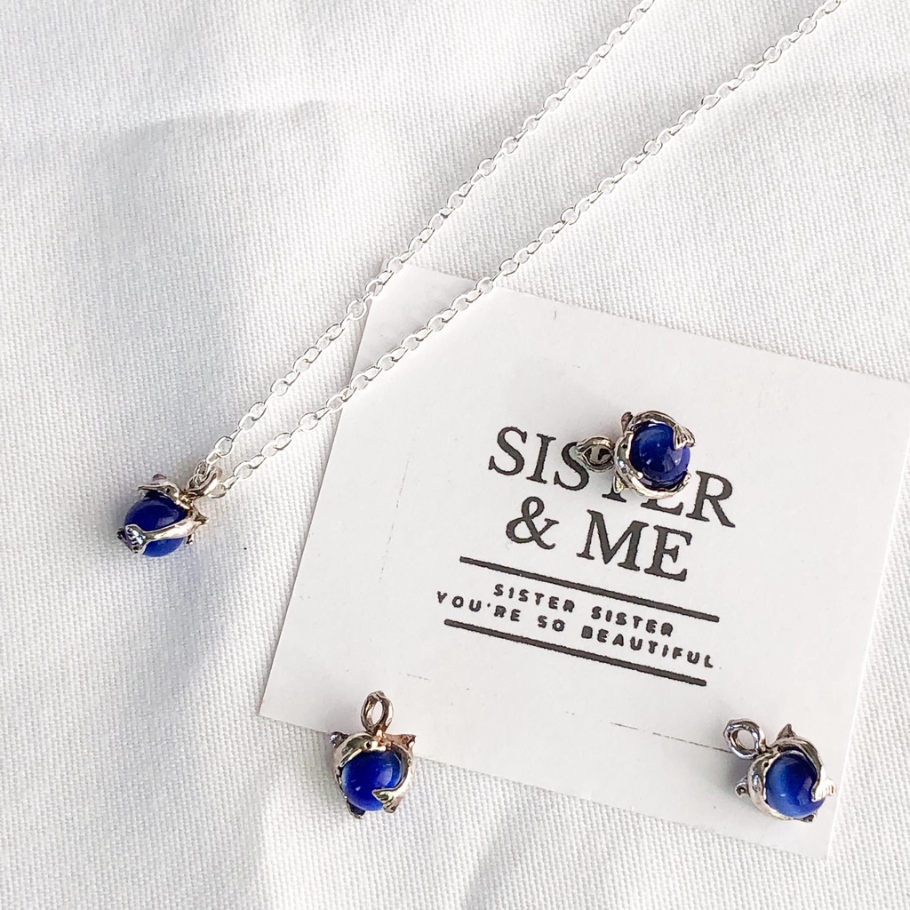 สร้อยพร้อมจี้โลมาคู่ (เงินแท้) silver 925 | เสริมความรัก