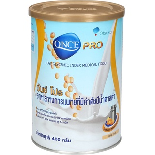 Once Pro วันซ์ โปร อาหารเสริมปริมาณน้ำตาลต่ำ สำหรับ ผู้ป่วยเบาหวาน 400 กรัม 1 กระป๋อง