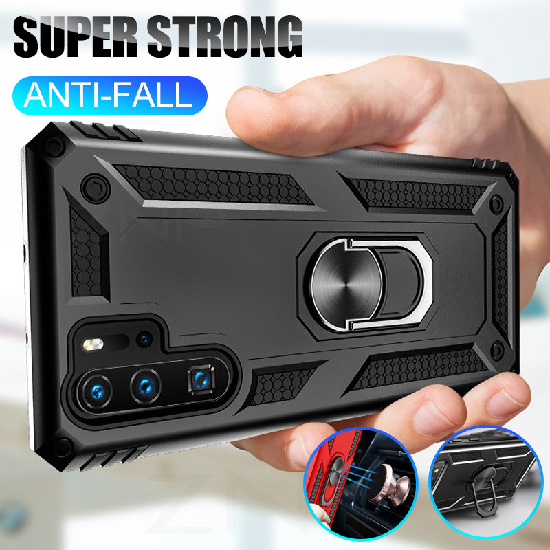 สําหรับ Huawei P30 Pro / P30 / P30 Lite เกราะหนักเกรดทหารเคสป้องกันพร้อมขาตั้งแหวน