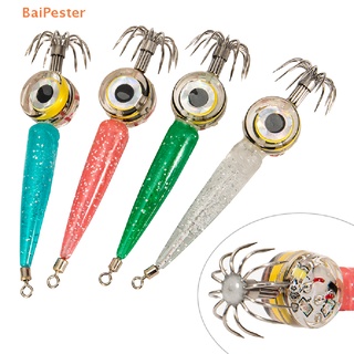 [BaiPester] LED Fishing Lure Squid Jig Hook  Shrimp Octopus Fishing Luminous Bait