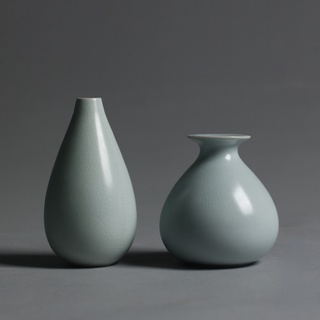 Ru Kiln Vase [Huayun] ชุดแจกันดอกไม้เซรามิค เก็บรักษาน้ํา สําหรับตกแต่งบ้าน