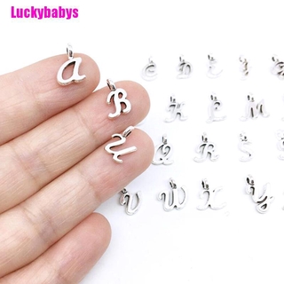 Luckybabys) จี้ตัวอักษรภาษาอังกฤษ 26 ตัวอักษร สําหรับทําเครื่องประดับ Diy