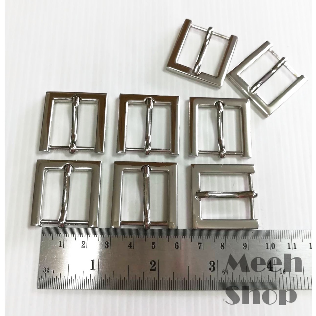 (ห่อละ 5 ชิ้น)หัวเข็มขัด 2 ซม. ทรงเหลี่ยม สีเงิน หัวเข็มขัดสำหรับสาย 2 ซม.