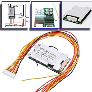 10s 36V 30A Li-ion LiPo 18650 BMS พร้อม NTC