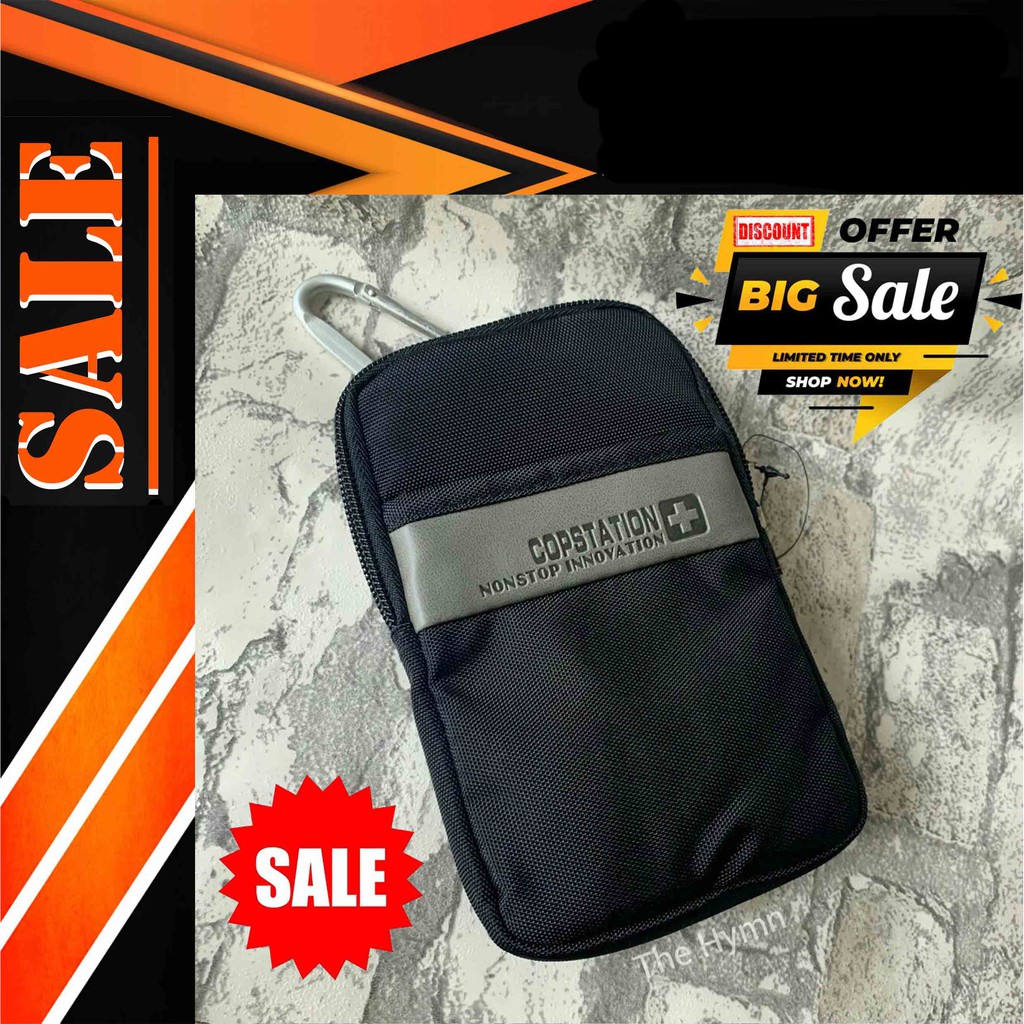กระเป๋าใส่โทรศัพท์ ป้ายหนัง COPSTATION กระเป๋า ซองมือถือ ร้อยเข็มขัดคาดเอว ผ้าไนล่อน ราคานี้ต้องโดน