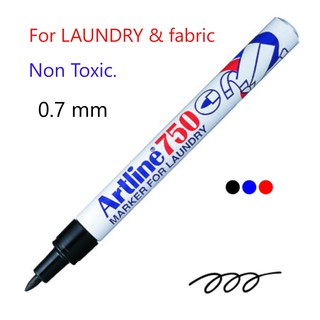 ปากกาเขียนผ้าอาร์ทไลน์,Artline-750,Marker-For-Laundry(0.7มม)