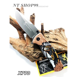 NT SHOP มีดเดินป่า มีดพก มีดใบมีดสีดำคมเท่ มีดสะสม knife K173