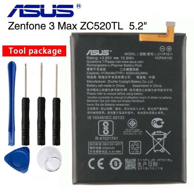 ASUS แบตเตอรี่ Battery Asus Zenfone 3 Max 5.2 ZC520TL C11P1611 /ความจุ4130mAh พร้อมชุดถอด