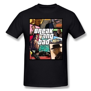 【Chic Tops】gildan เสื้อยืดคอกลม แขนสั้น ผ้าฝ้าย 100% พิมพ์ลาย GTA Breaking Bad สไตล์ฮาราจูกุ โอเวอร์ไซซ์ สําหรับผู้ชายS-