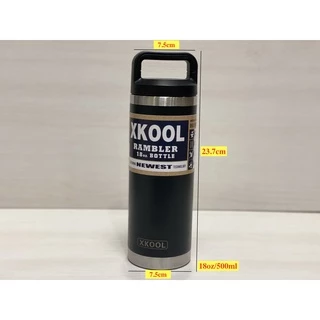 แก้ว กระติกน้ำXkool ขนาด 18ozเก็บอุณหภูมิความเย็น,ร้อนสีพื้น⚡เนื้อแก้วเป็นสแตนเลส304ไม่มีไอน้ำ