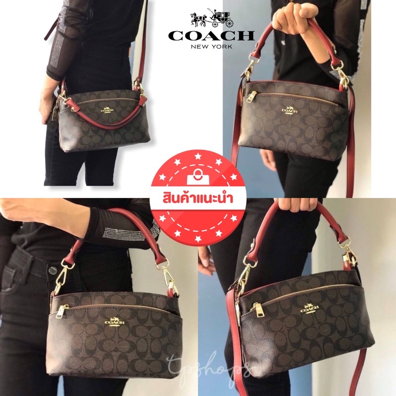 ขายดี💥หนังแท้💯✨กระเป๋าโค้ช Coach 3 zip [[รหัส 1136]]  กระเป๋าสะพายCoach ขนาด 10 นิ้ว
