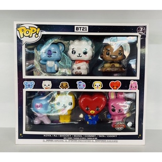 Funko Pop BT21 7 Pack Koya, RJ, Shooky, Mang, Chimmy, Tata and Cooky Rare Damage Box