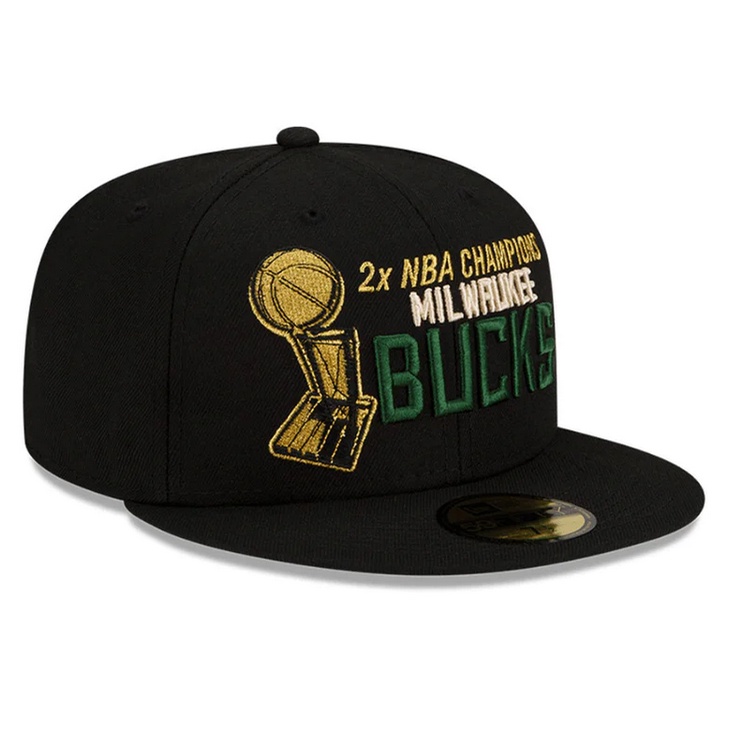 หมวก NBA CHAMPIONS Milwaukee Bucks 7 3/8 ยุคใหม่ 60237133 สแน็ปแบ็ค สแน็ปแบ็ค ดั้งเดิม
