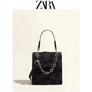 Zara กระเป๋าสะพายไหล่ ทรงเมสเซนเจอร์ สีดํา เข้ากับทุกการแต่งกาย ระดับไฮเอนด์ สําหรับผู้หญิง 2022