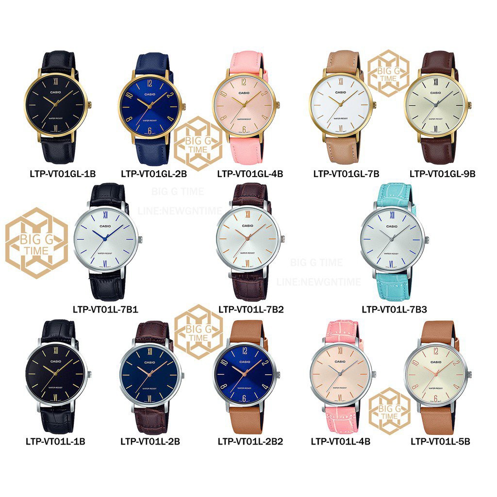 Casio Standard นาฬิกาข้อมือผู้หญิงของแท้ รับประกัน 1 ปี LTP-VT01 / LTP-VT01D / LTP-VT01G / LTP-VT01GL / LTP-VT01L Series