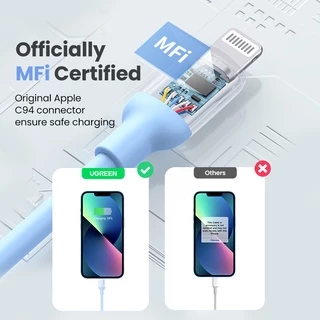 Ugreen สาย USB C เป็น Lightning 3 ฟุต - สายเคเบิล Lightning iPhone ได้รับการรับรอง MFi, PD 20W USBC Lightning Cable สีดํา นุ่มพิเศษ