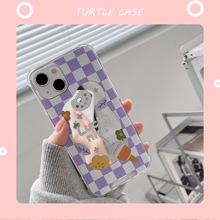 [พร้อมส่ง] เคสโทรศัพท์มือถือซิลิโคน ลายตารางหมากรุก พร้อมกระจก สําหรับ Apple iPhone 14 13 12 11 PROMAX XS XR XSMAX SE2020 6 7 8PLUS MINI