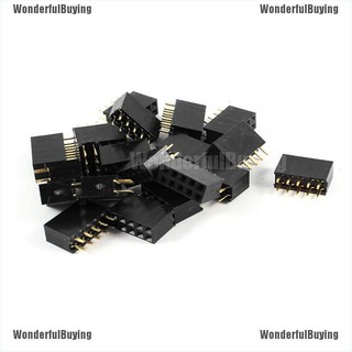 {WonderfulBuying} แถบซ็อกเก็ต แถวคู่ ตัวเมีย 2x5 10Pin 2.54 มม. 10 ชิ้น