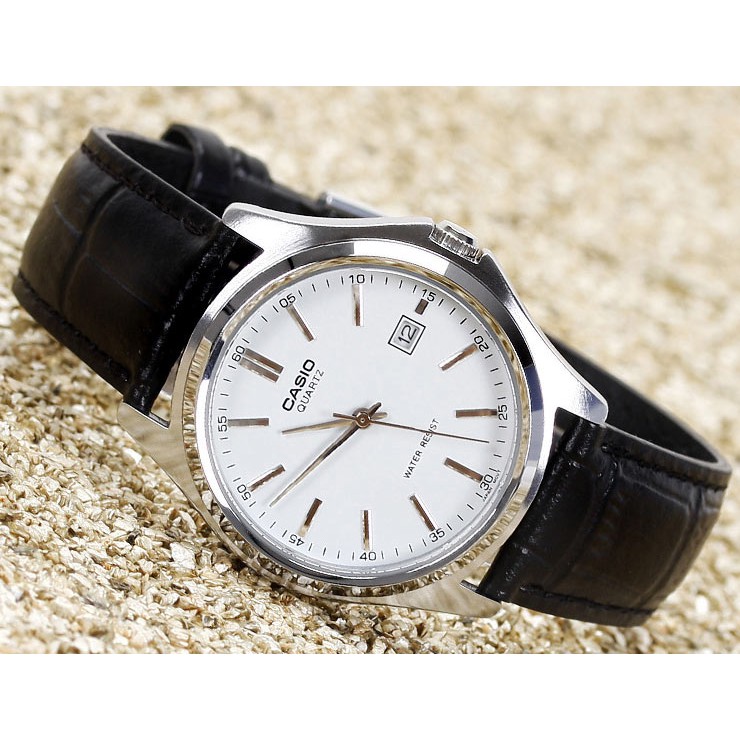 นาฬิกาข้อมือ Casio Standard Men สายหนัง สีดำ รุ่น MTP-1183E-7A
