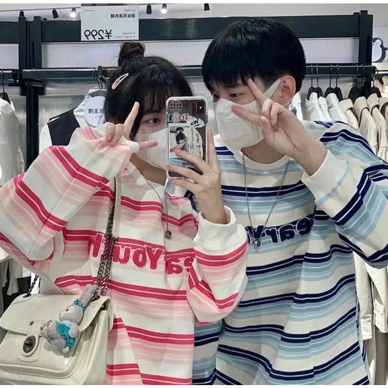CANDY T-SHIRT เสื้อแขนยาวน่ารักกก โทนสีชมพู ฟ้าละมุนมาก อก 48"
