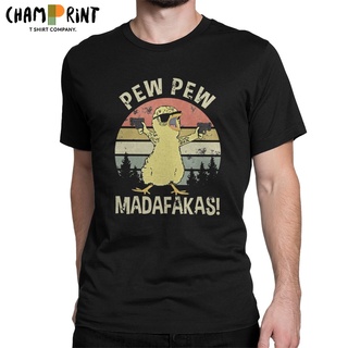 ถูกสุดๆเสื้อยืดแขนสั้น คอกลม ผ้าฝ้าย พิมพ์ลาย Pew Pew Madafakas สไตล์วินเทจ สําหรับผู้ชาย