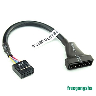 [Freg] 19/20 Pin Usb 3.0 Female To 9 Pin Usb 2.0 Male อะแดปเตอร์เมนบอร์ดหัวเมนบอร์ด Tcvb