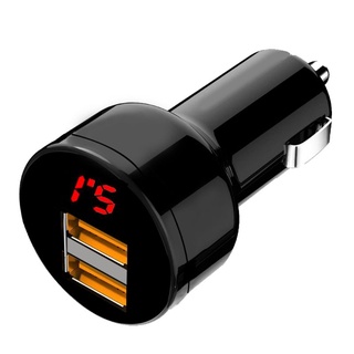 Rr อะแดปเตอร์โวลต์มิเตอร์ดิจิทัล LED พอร์ตคู่ 12V 24V 3.1A USB ที่ชาร์จบุหรี่ในรถยนต์ สําหรับโทรศัพท์มือถือ แท็บเล็ต GP