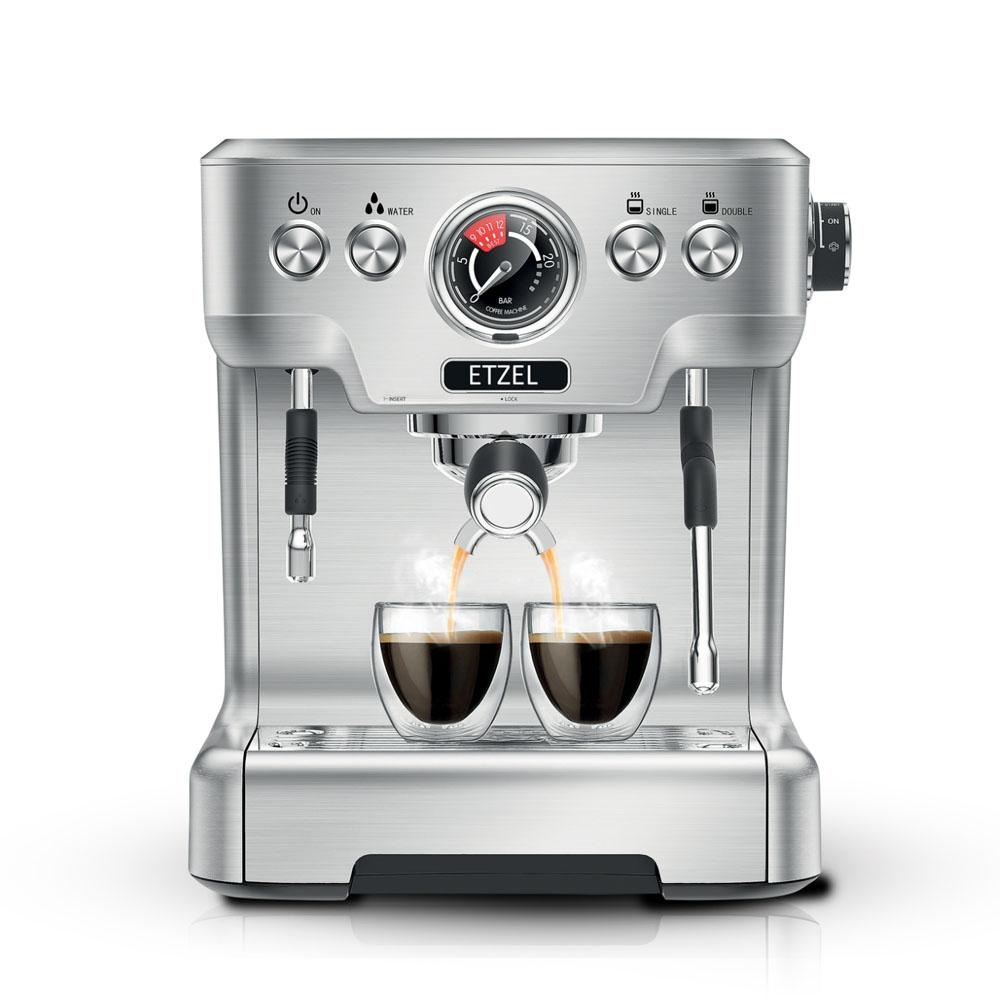 ส่งฟรี!! เครื่องชงกาแฟ ETZEL รุ่น SN6570 แรงดัน 20 บาร์ สำหรับเปิดร้าน เรียบหรู มีสไตล์ กลั่นได้ทั้งชา และกาแฟ