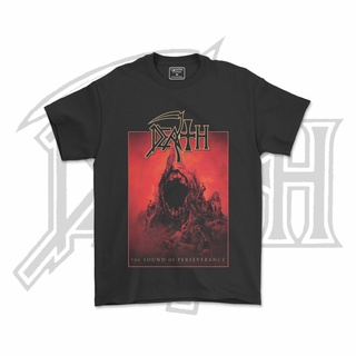 คอลูกเรือเสื้อยืดคอกลมเสื้อยืด พิมพ์ลายวง DEATH METAL BAND V1ผ้าฝ้ายแท้