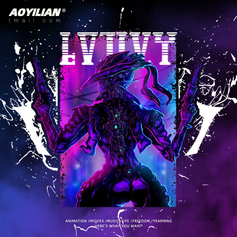 เสื้อยืดโอเวอร์ไซส์Star Warframe Warframe Warframe Warrior PC3D เกมแขนสั้นเสื้อผ้าเสื้อยืดผู้ชายและผ