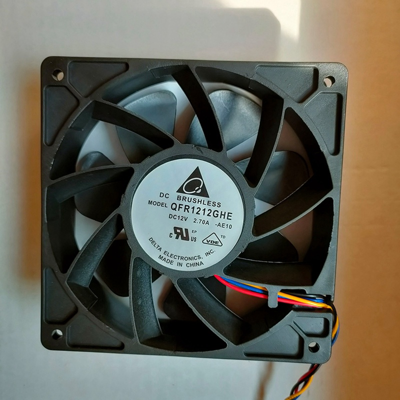 Qfr1212ghe พัดลมควบคุมความเร็ว 6000RPM PWM 120X120X38 มม. 4 สาย 12V 2.7A สําหรับ Antminer Bitmain S7 S9 S11 S15 T9 T17 L3 Miner #7