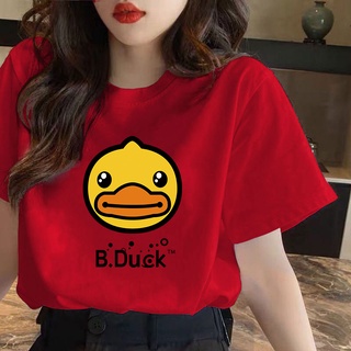 เสื้อยืดคอกลม แขนสั้น พิมพ์ลายเป็ด B Duck โอเวอร์ไซซ์ สไตล์วินเทจ พลัสไซซ์ สําหรับผู้ชาย ผู้หญิง