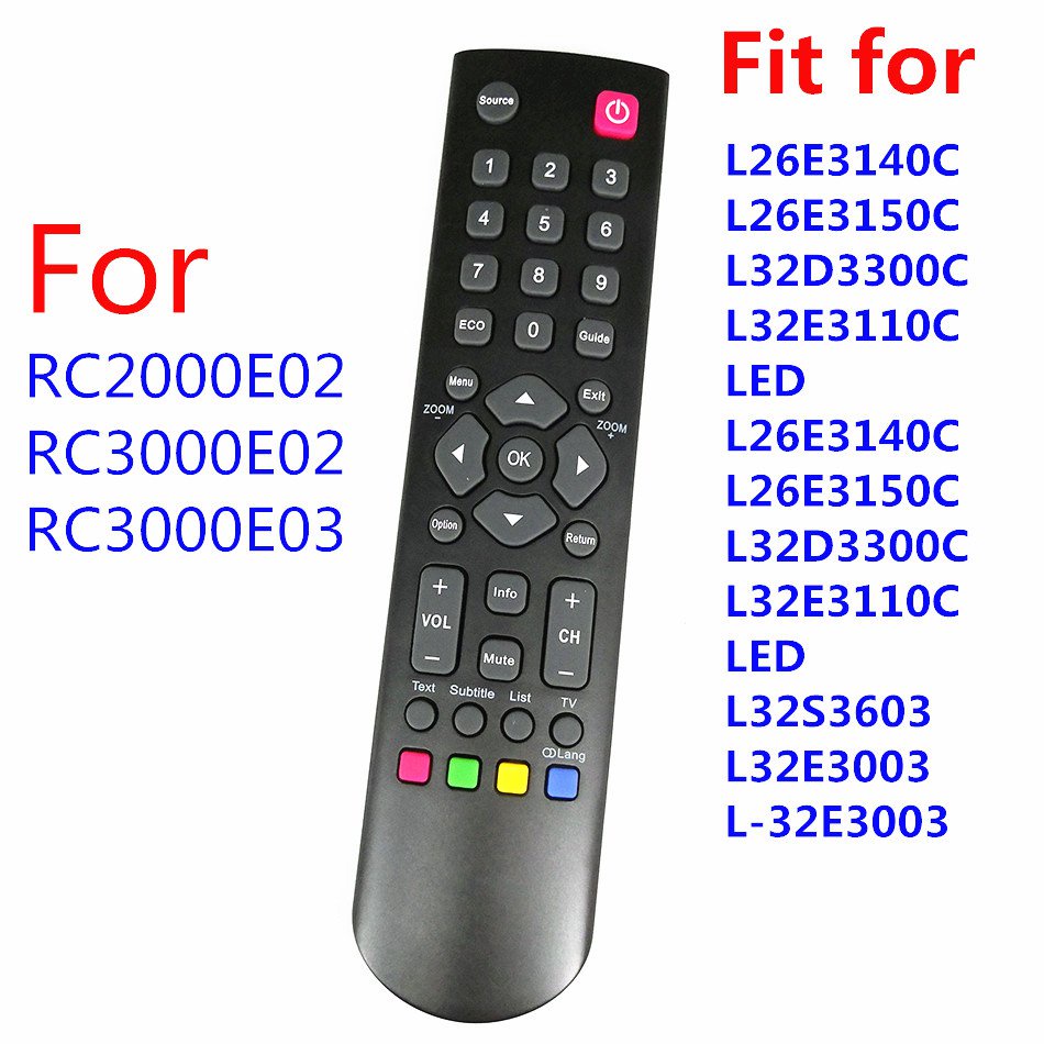รีโมทคอนโทรลใหม่ RC2000E02 สําหรับ TCL TV RC3000E03 L26E3140C L26E3150C L32D3300C H32B3803 H24E4433 