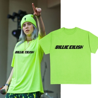 เสื้อยืดคอกลม แขนสั้น ผ้าฝ้าย ลาย Billie Eilish สำหรับผู้หญิง และผู้ชาย