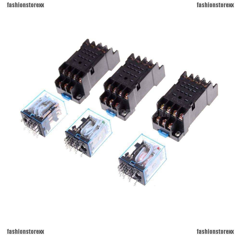 ซ็อกเก็ตไฟฟ้ารีเลย์ Din Rail 14 Pin My 4nj 12v / 24v / 220 Vแฟชั่น