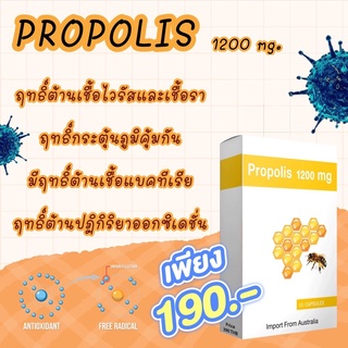 ช่วยแผลแห้งไว แผลอักเสบ เป็นสิว แผลช้ำใน แผลเบาหวาน ภูมิแพ้  PROPOLIS 1200 mg ออสเตรเลีย เห็นผลไว