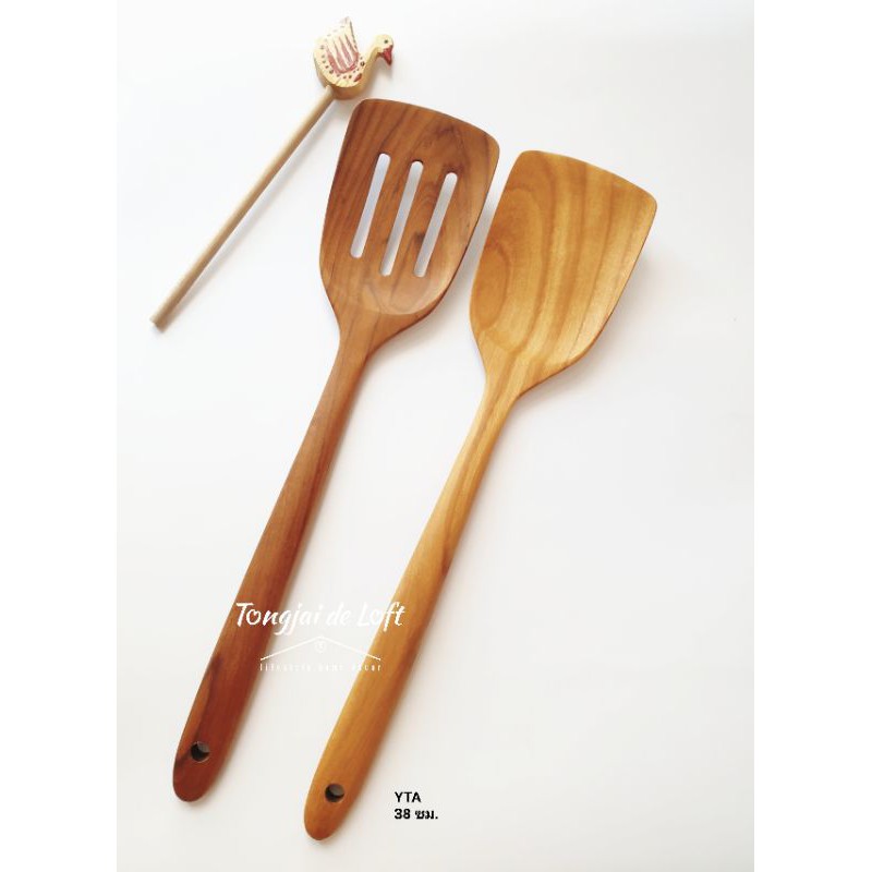 🔥 ขายดีรัวๆ ตะหลิวไม้สักทอง ตะหลิวไม้สัก ตะหลิวไม้ ทัพพีไม้สัก spatula flipper teakwood