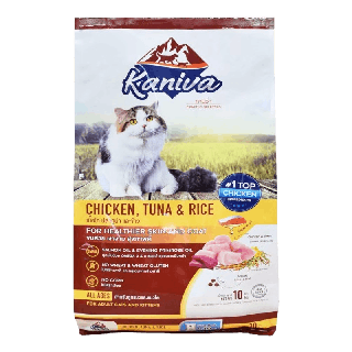 [ซื้อ1กระสอบแถมของเล่น1อัน]Kaniva cat food10kgแบ่งถุงละ1kg.10ถุงอาหารแมวคานิว่าสูตรเนื้อไก่ทูน่าและข้าว