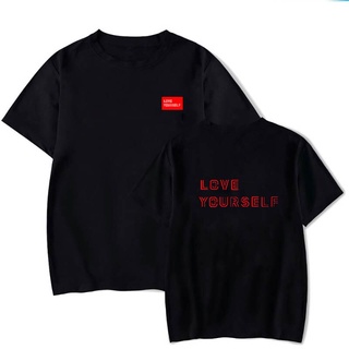 เสื้อยืดครอปเสื้อกันหนาว มีฮู้ด ผ้าฝ้าย 100% พิมพ์ลาย Love Yourself Bangtan Sudadera MujerS-5XL