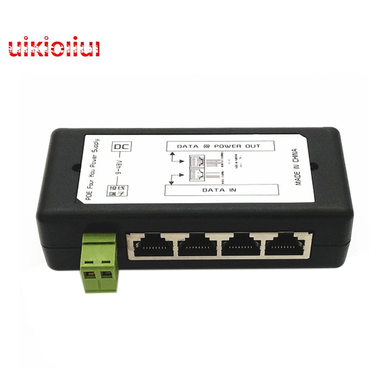 4 Port Poe Injector Poe Power Adapter Ethernet Power Supply Pin 4,5(+)/7,8(-)Input Dc12V-Dc48V for I