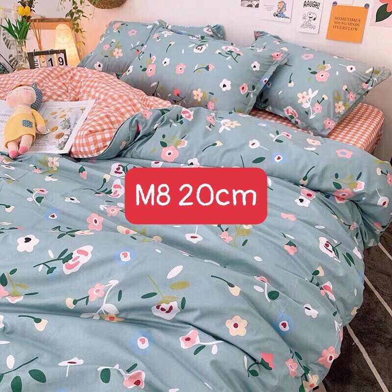 เฉพาะ 12.12 ผ้าปูที่นอนแบบผ้านวม ดอกไม้น้อยน่ารัก ขนาด m8x2m