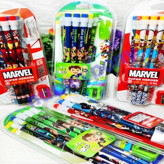 ดินสอไม้ HB แพ็ค 12แท่ง ลิขสิทธิ์แท้ BEN10,MARVEL แถมกบเหลาดินสอ+ปลอกสวมฟรีๆๆ