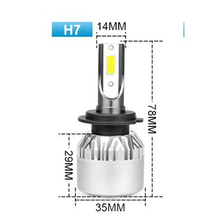 หลอดไฟหน้า LED HLXG (H7) 8000K S2Plus 48W 12,000LM แพ็คคู่(2 หลอด)