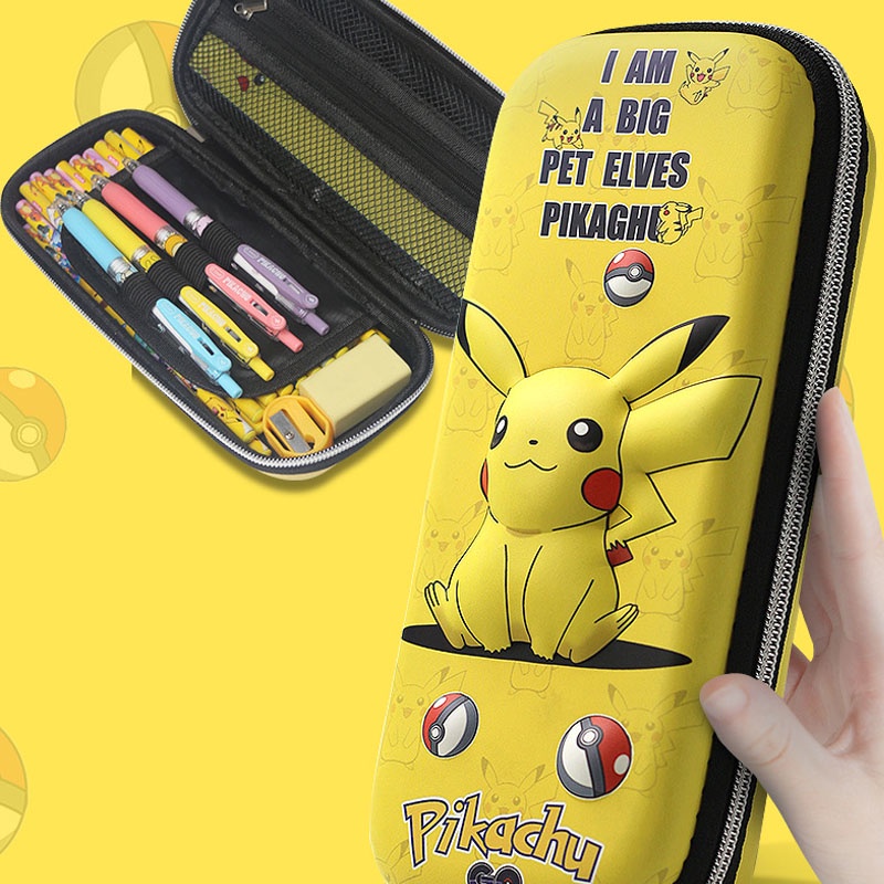 กล่องดินสอโปเกมอน 3D น่ารัก Pikachu กล่องดินสอการ์ตูน กล่องดินสอซิป อุปกรณ์การเรียนนักเรียน ของขวัญ
