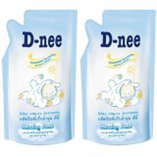 ✆☽☒D-neeน้ำยาปรับผ้านุ่มD-neeชนิดเติม- 650มล.สีฟ้า2ห่อน้ำยาปรับผ้านุ่มเด็กน้ำยาซักผ้าเด็ก🎁🎀✨🎗🎈