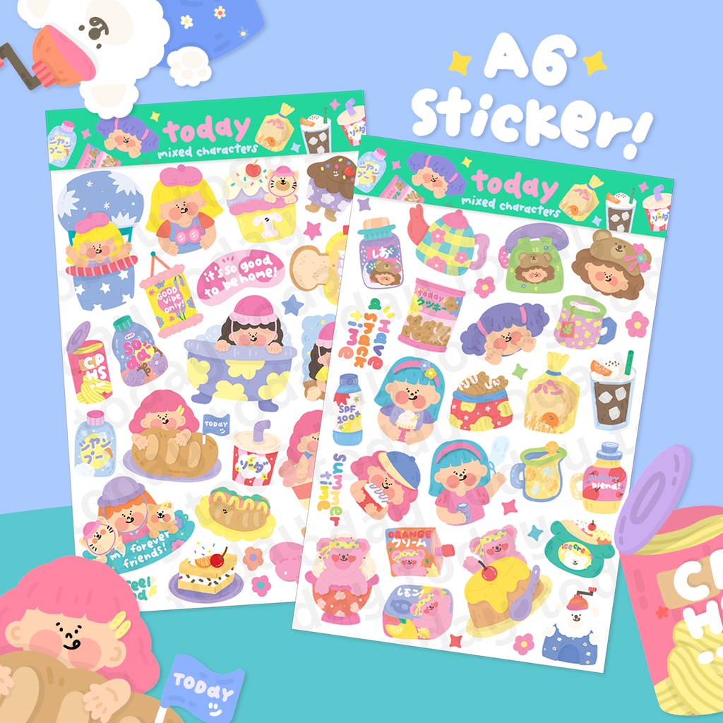 today mixed friends sticker ลอกออกไม่เป็นคราบกาวน้า
