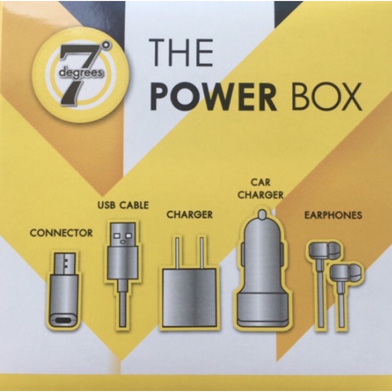 อุปกรณ์ชาร์จแบตพร้อมหูฟัง 5 in 1 THE POWER BOX 7degrees