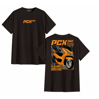 คอลูกเรือเสื้อยืดคอกลมเสื้อยืด ลาย Distro HONDA PCX 160 GRUNGE สําหรับผู้ชาย ผู้หญิง ยานยนต์ผ้าฝ้ายแท้