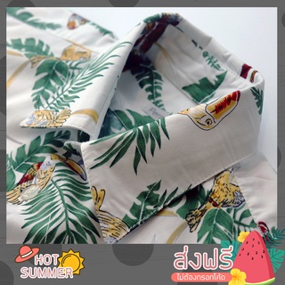 เสื้อเชิ้ตแขนสั้น คอตตอนญี่ปุ่น ลายParrot